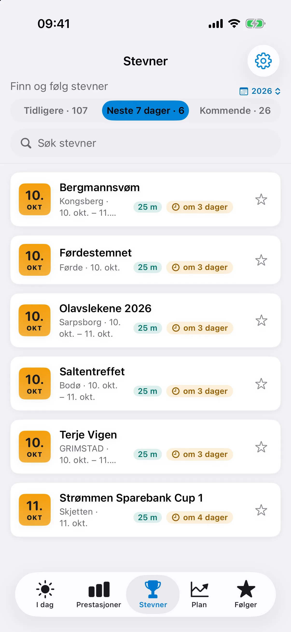 LaneStory Norway — Alle stevner, før og etter